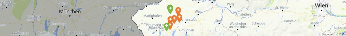 Kartenansicht für Apotheken-Notdienste in der Nähe von Waldzell (Ried, Oberösterreich)
